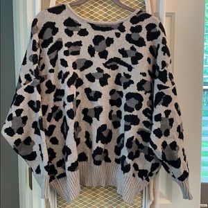 Black and gray leopard sweater